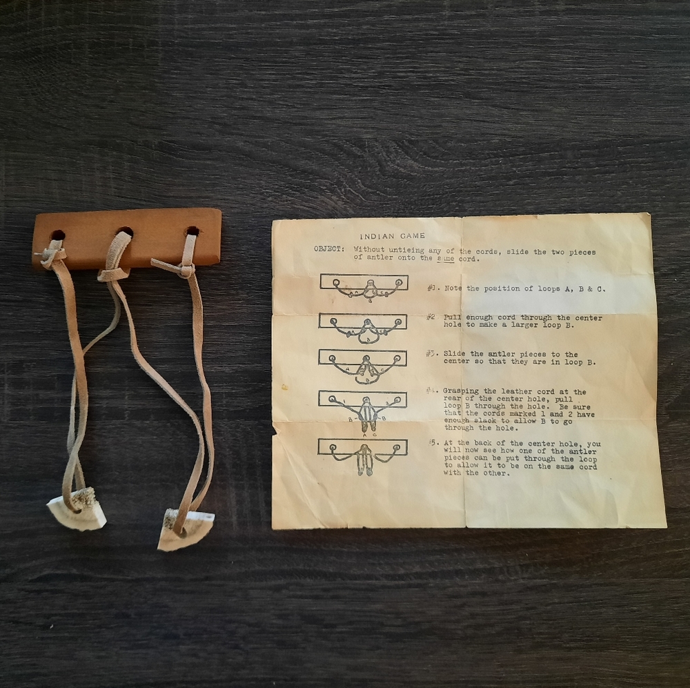 Vintage RARE Native American Indian Game Indigenous Puzzle Game